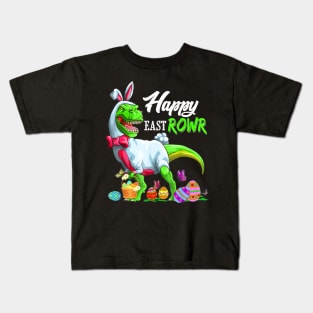 T Rex Dinosaur Easter Bunny Egg Kids Kids T-Shirt